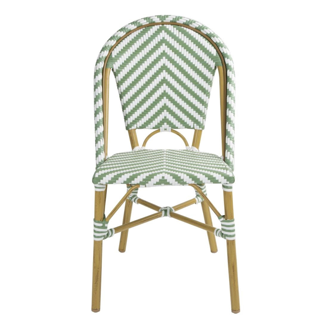 Chaises style parisien en polyrotin PE Bolero vert clair (lot de 2) — FU535