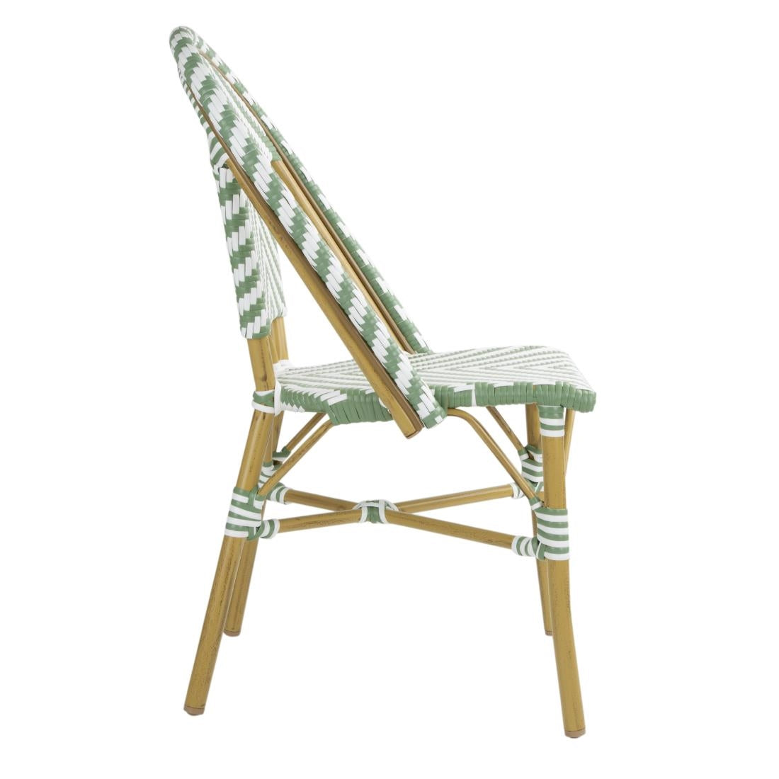 Chaises style parisien en polyrotin PE Bolero vert clair (lot de 2) — FU535