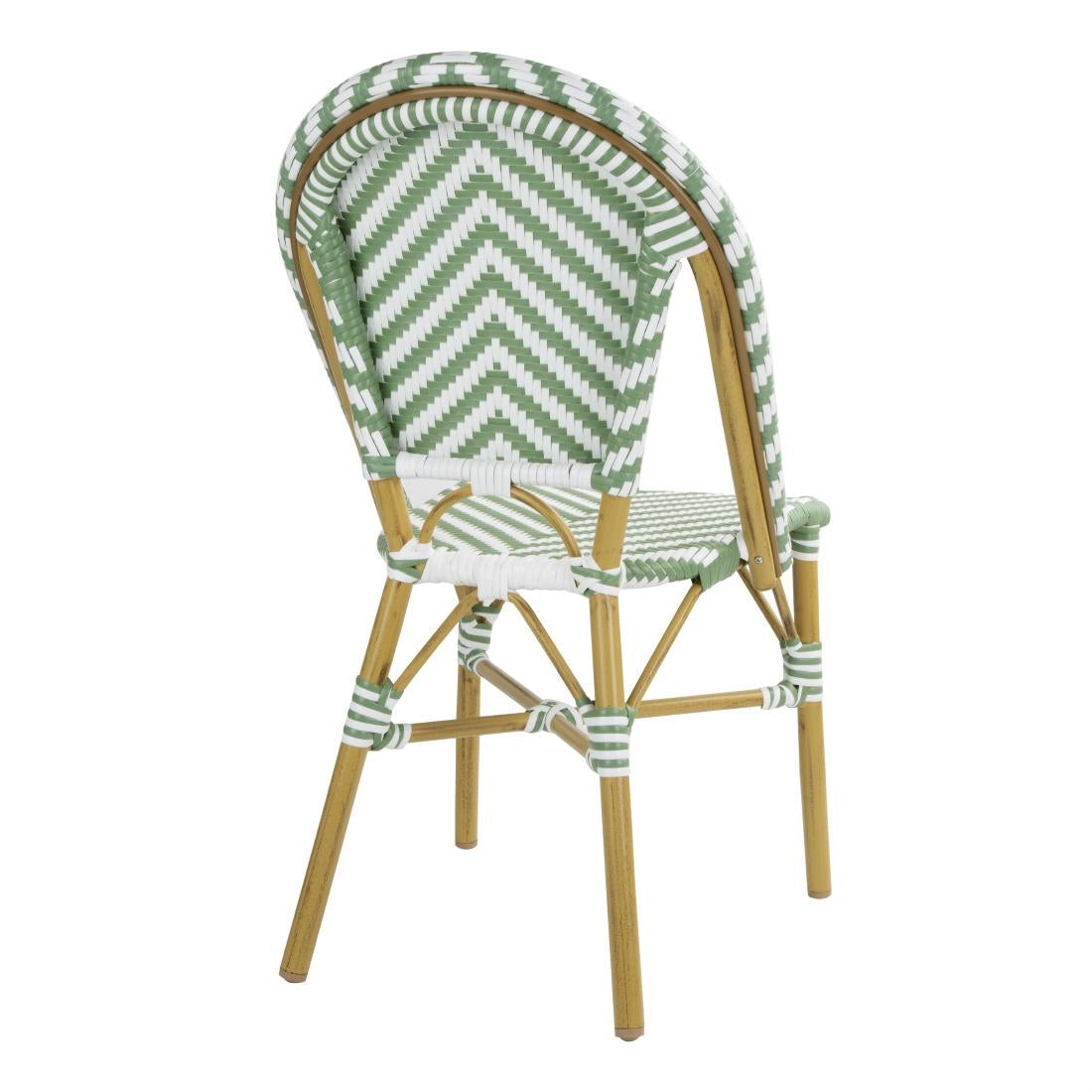 Chaises style parisien en polyrotin PE Bolero vert clair (lot de 2) — FU535