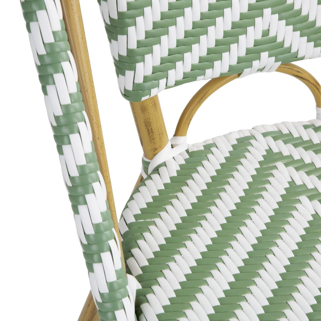 Chaises style parisien en polyrotin PE Bolero vert clair (lot de 2) — FU535
