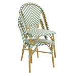 Chaises style parisien en polyrotin PE Bolero vert clair (lot de 2) — FU535