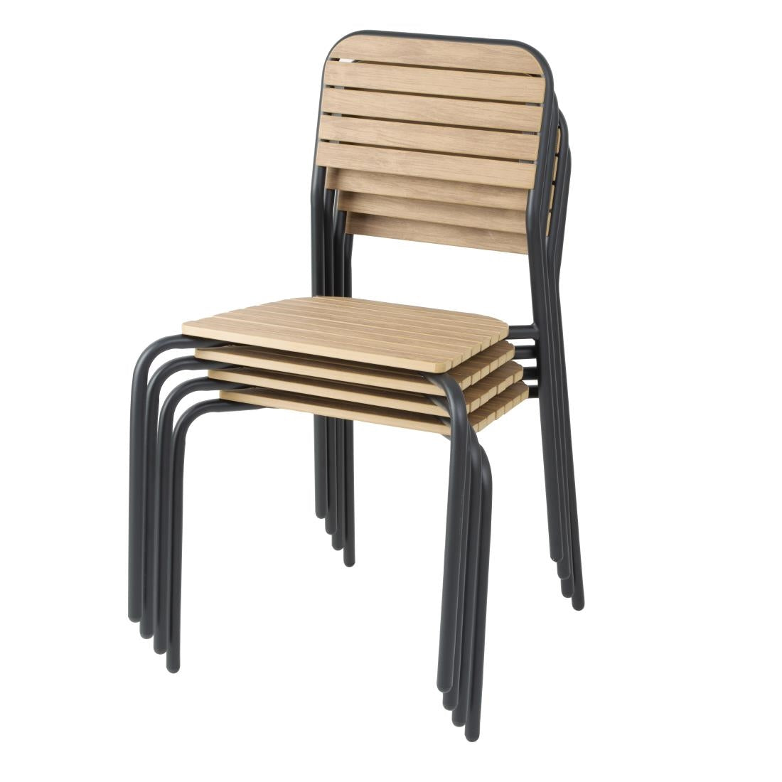 Chaises d'extérieur effet bois Bolero Santorini (lot de 4) — FU537