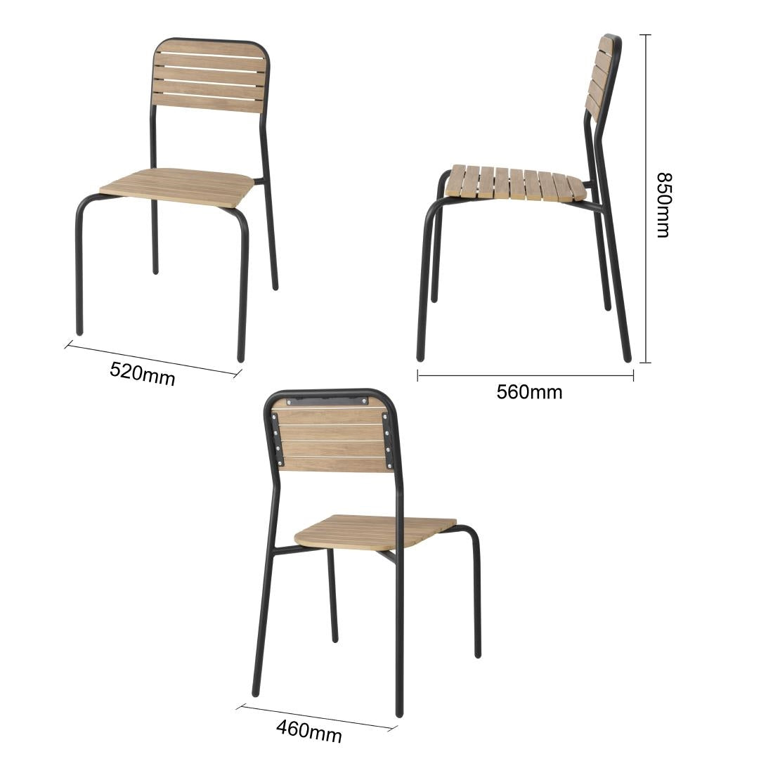 Chaises d'extérieur effet bois Bolero Santorini (lot de 4) — FU537
