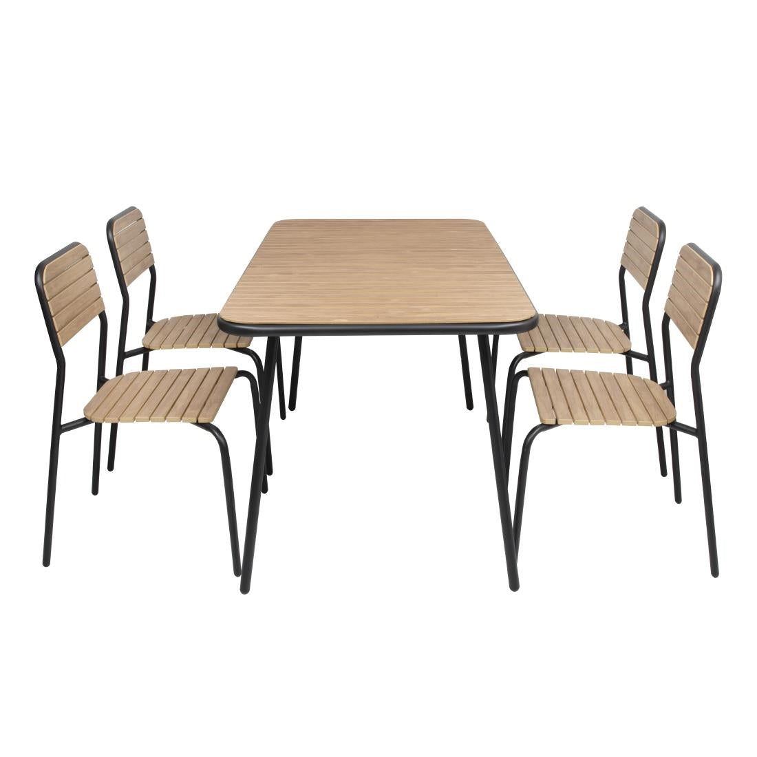 Chaises d'extérieur effet bois Bolero Santorini (lot de 4) — FU537