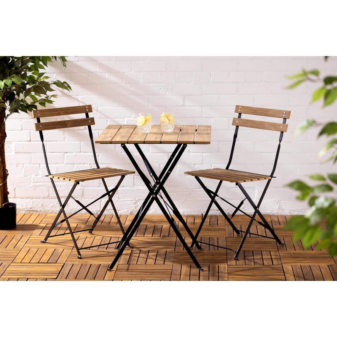 Table de terrasse carrée Bolero Perth effet bois — FU538