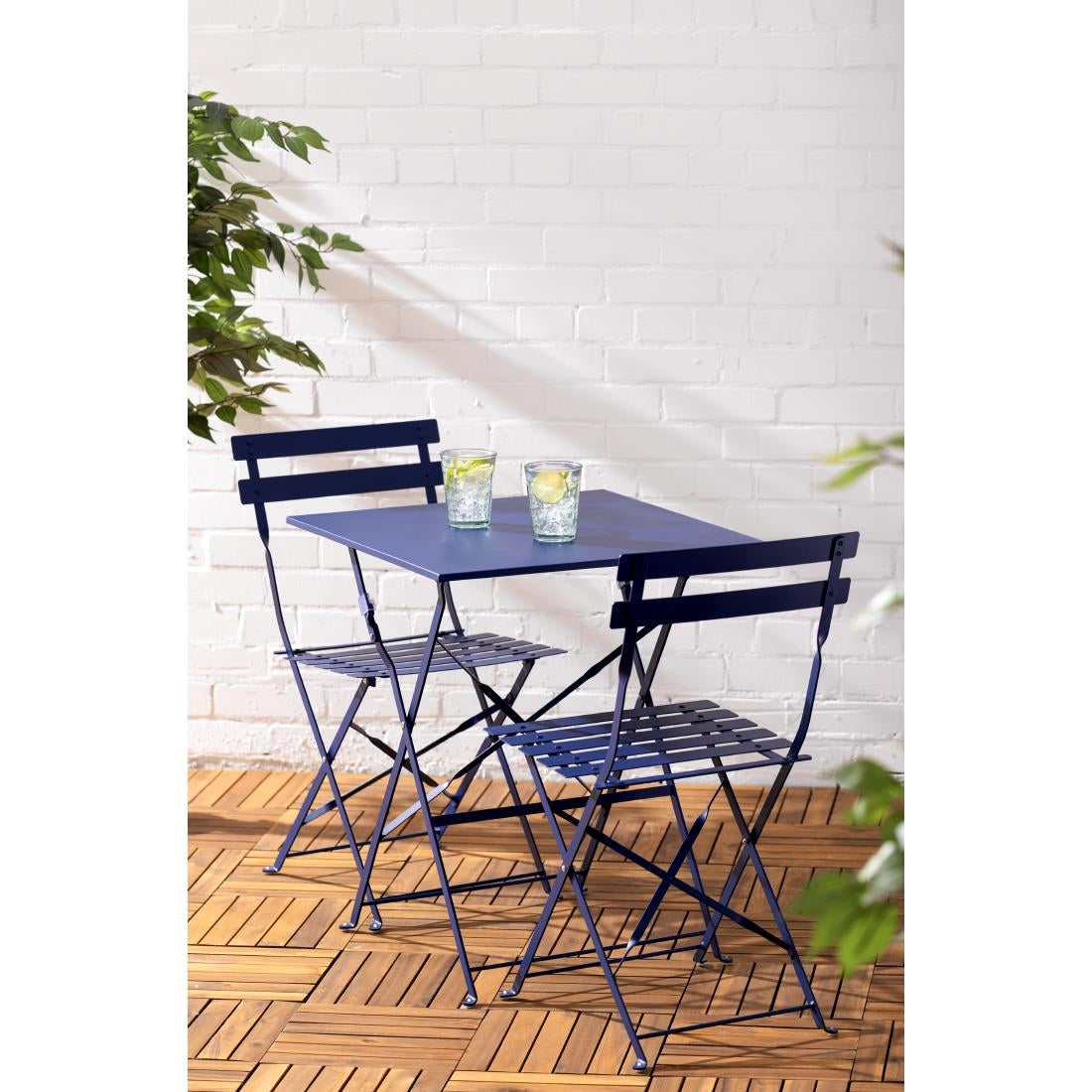 Table de terrasse carrée Bolero Perth bleu marine foncé — FU540