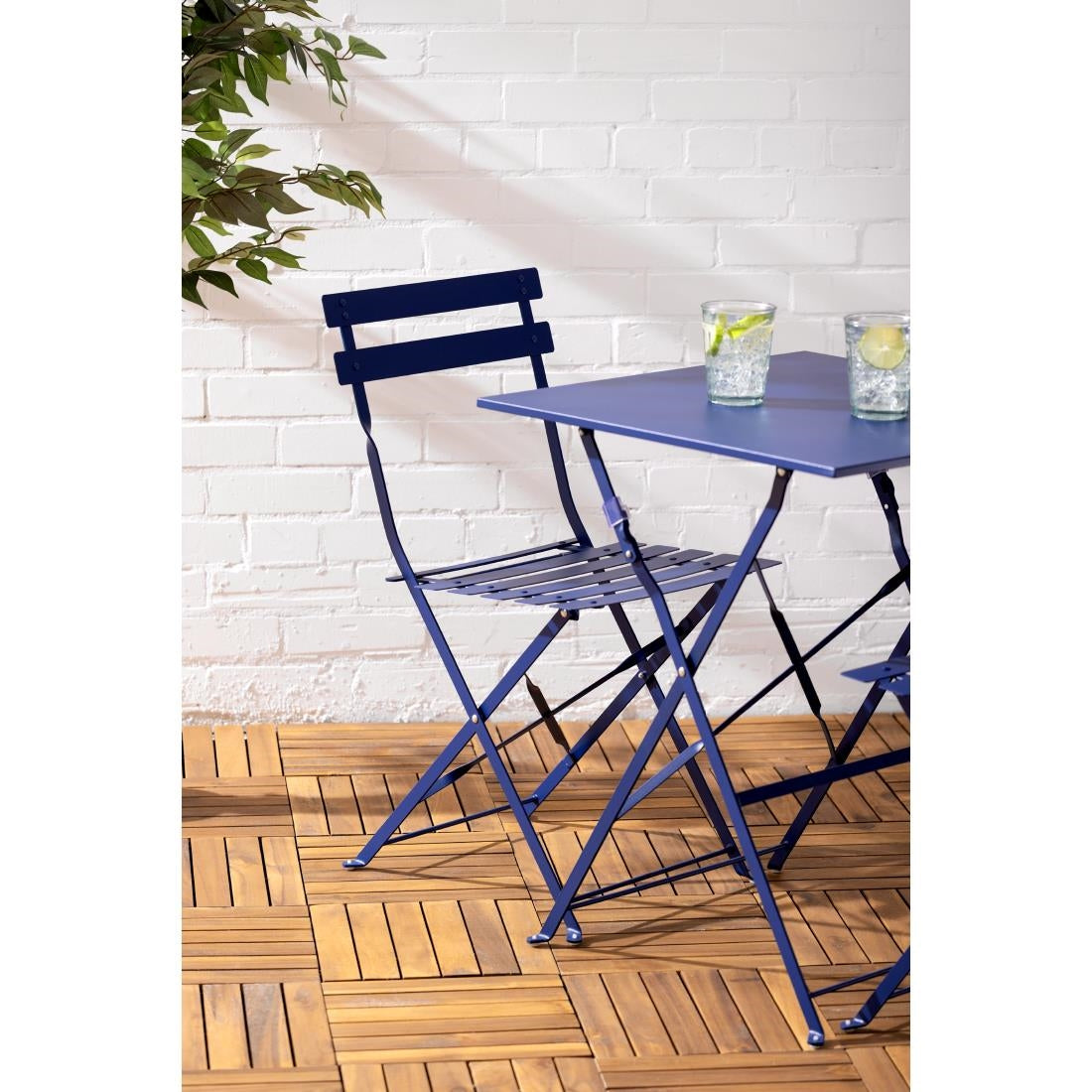 Table de terrasse carrée Bolero Perth bleu marine foncé — FU540
