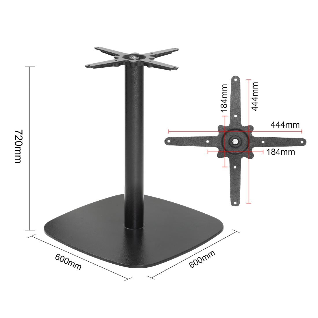 Pied de table en fonte Bolero noir 720x600mm — FU547