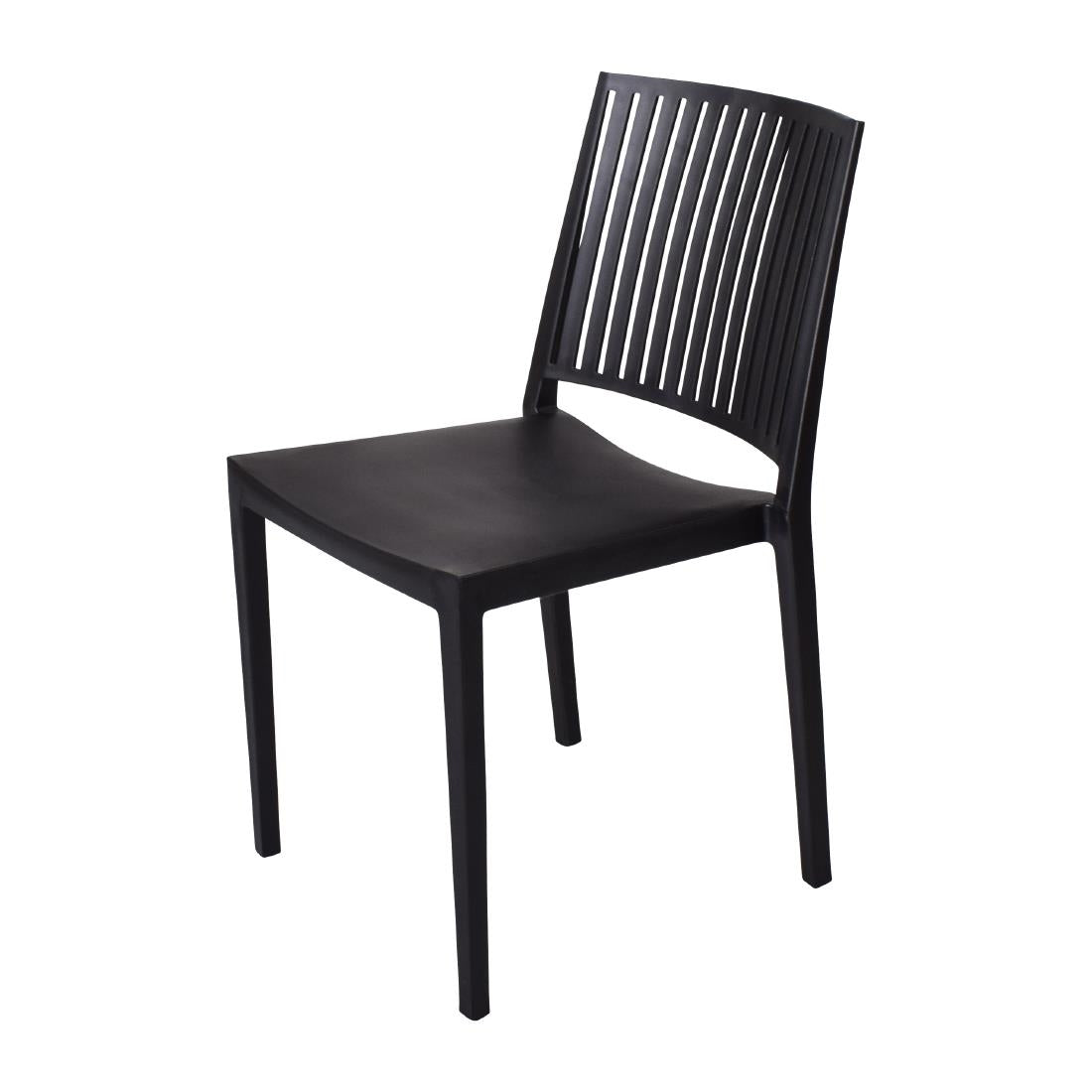 Chaises d'extérieur en polypropylène empilables Baltimore noires (lot de 4) — FW576