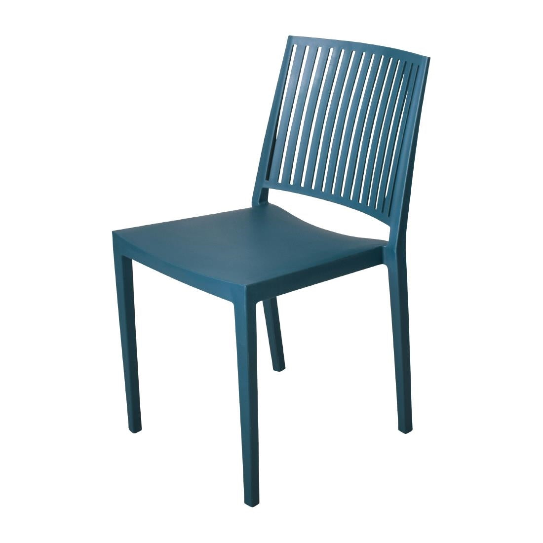Chaises d'extérieur en polypropylène empilables Baltimore bleu pétrole (lot de 4) — FW577