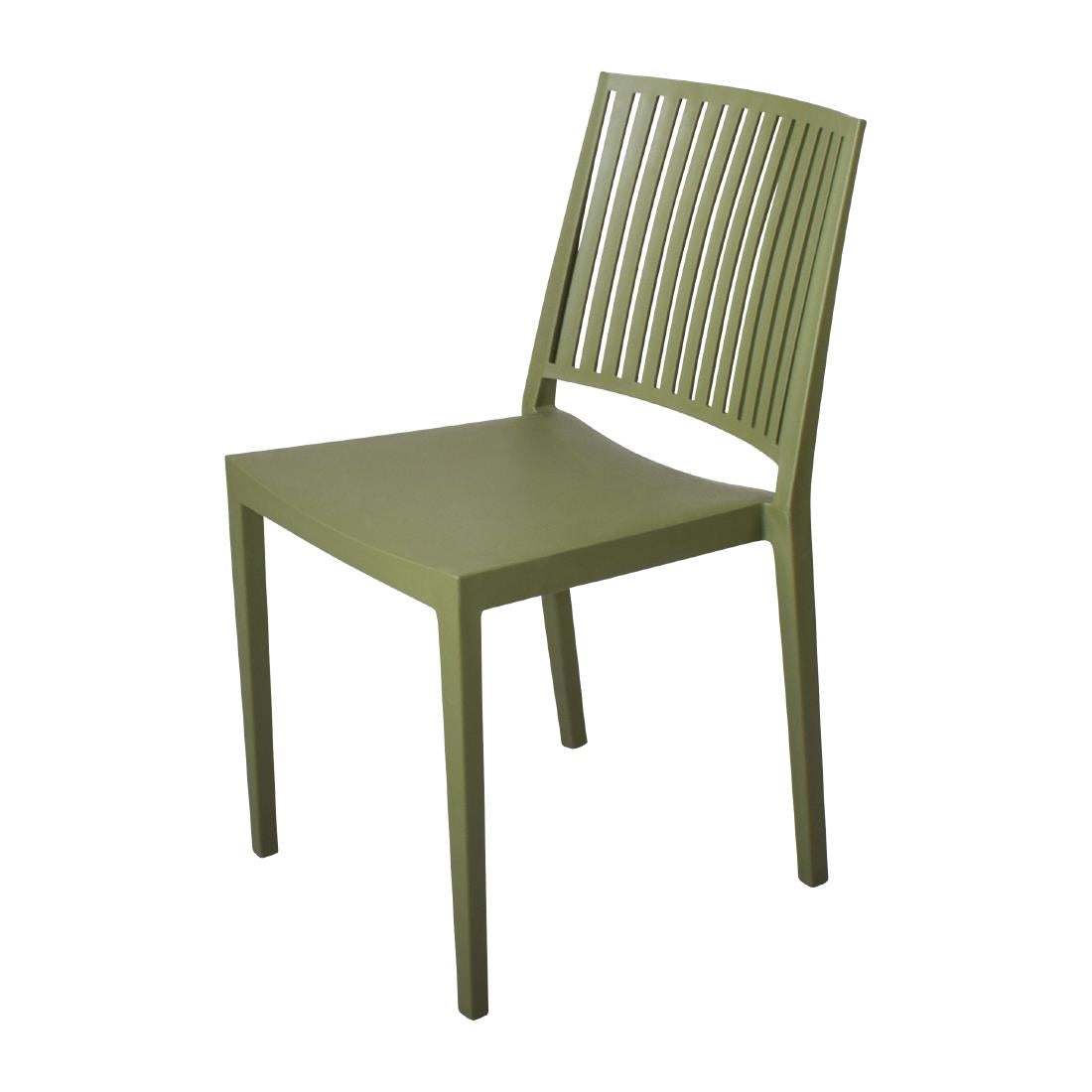 Chaises d'extérieur en polypropylène empilables Baltimore vert olive (lot de 4) — FW578