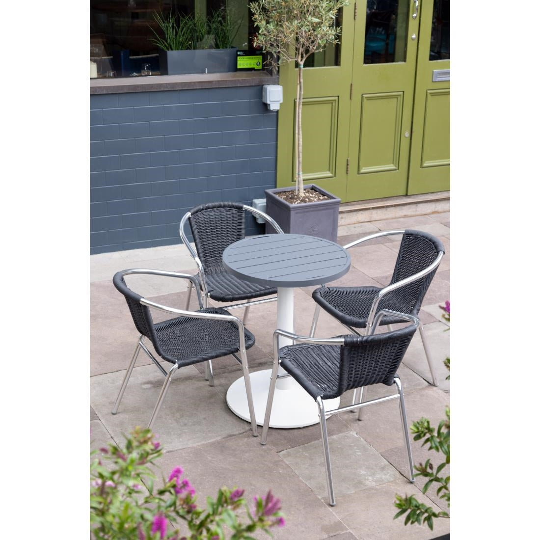 Plateau de table rond en aluminium Bolero gris foncé 580 mm — FX037
