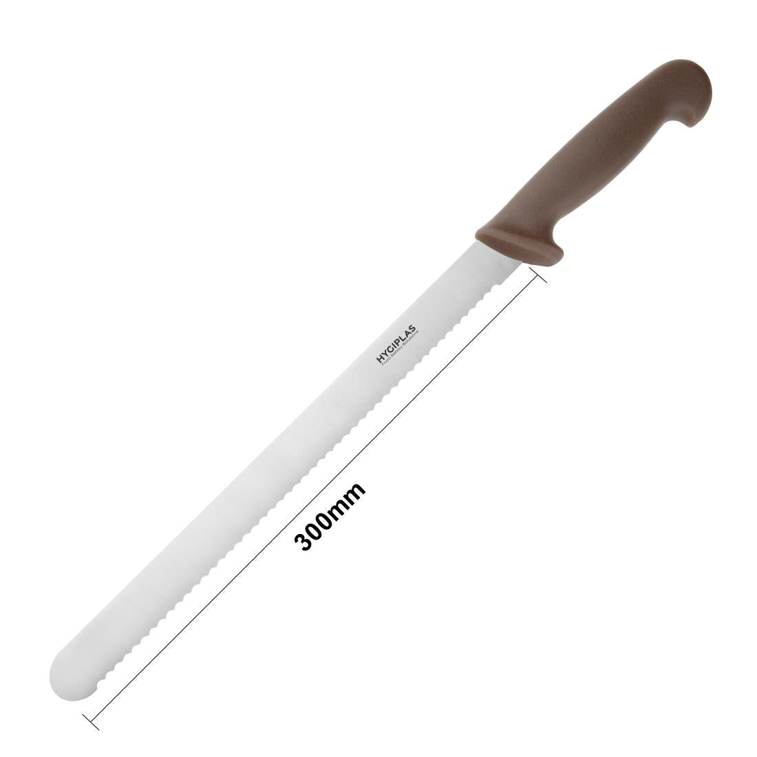 Couteau à génoise dentelé Hygiplas marron 30,5cm — FX118