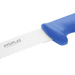 Couteau à génoise dentelé Hygiplas bleu 254 mm — FX120