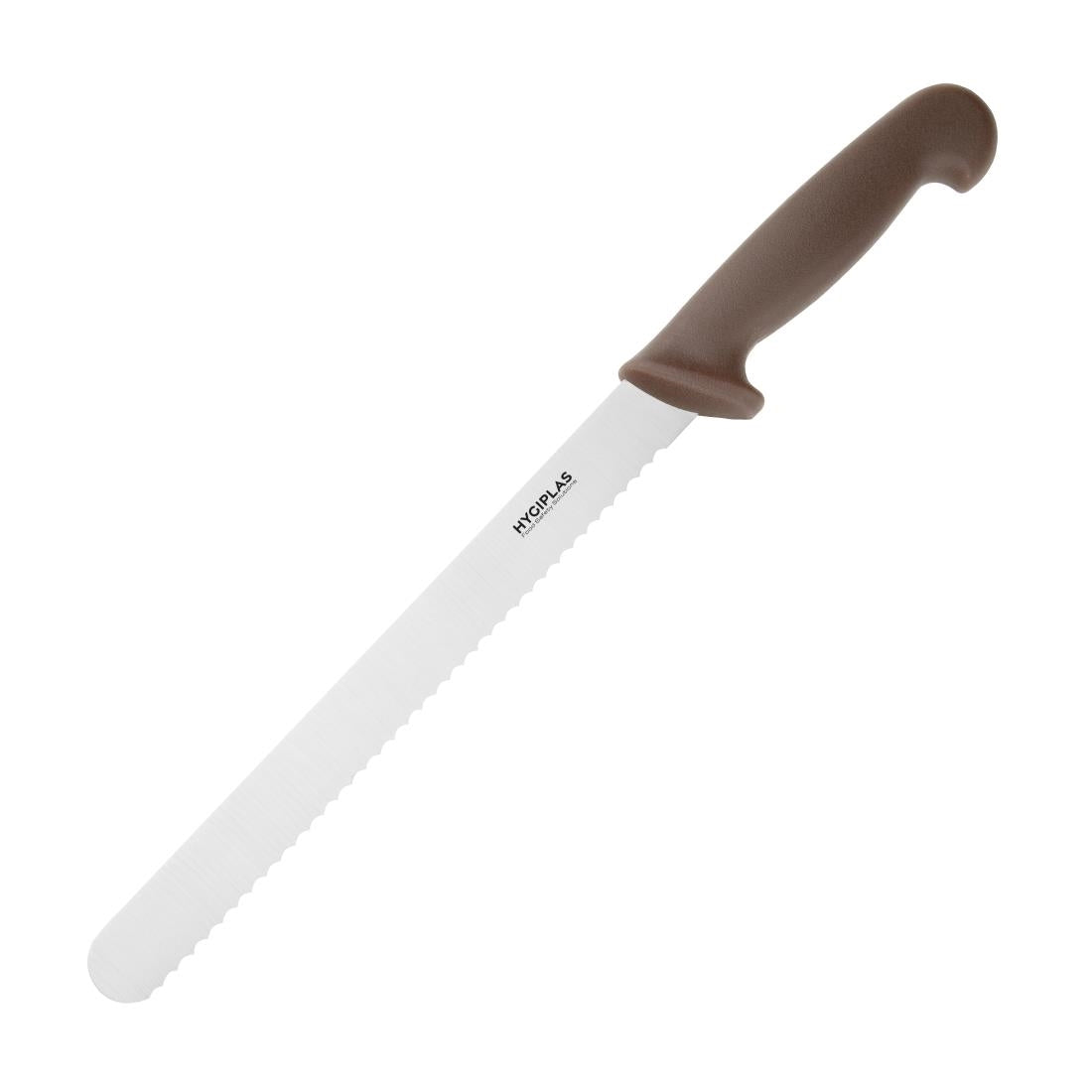 Couteau à génoise dentelé Hygiplas marron 254mm — FX122