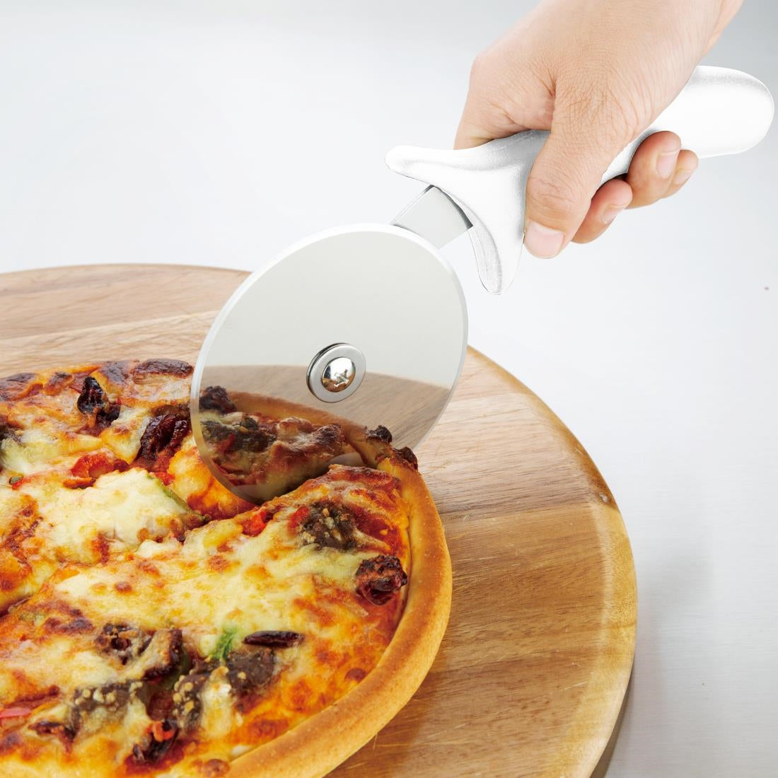 Roulette à pizza Hygiplas blanche 102 mm — FX133