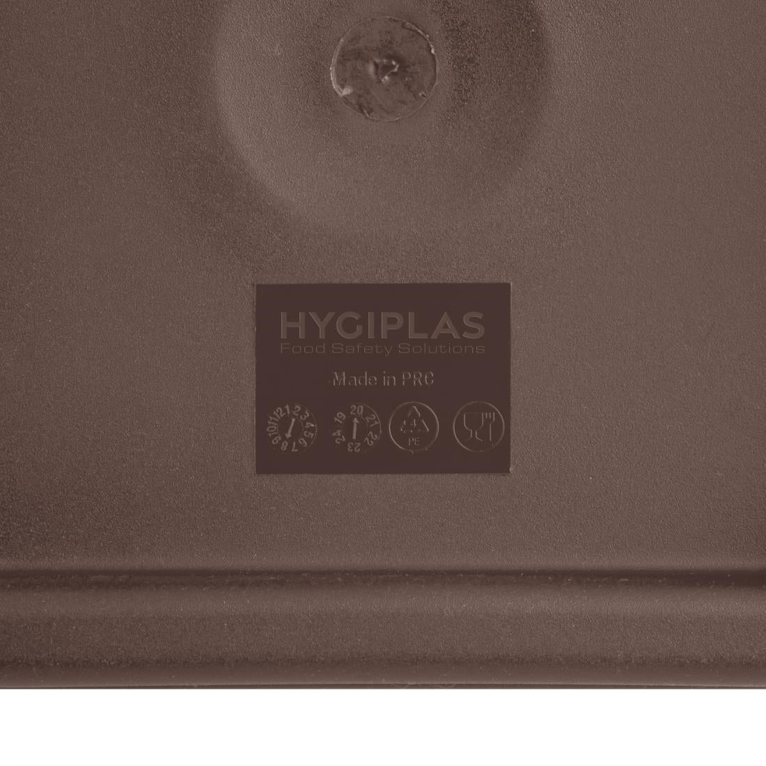 Couvercle moyen carré pour boîte alimentaire Hygiplas marron — FX141