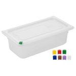 Bacs PP Hygiplas Click GN 1/3 avec couvercles et 7 clips de couleur 100mm 3,6L (lot de 4) — FZ092