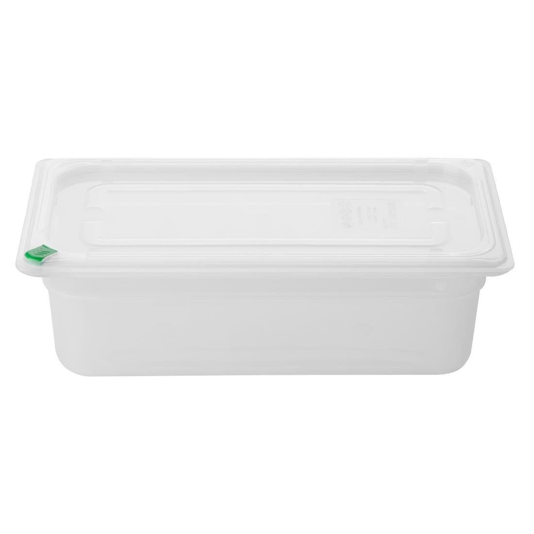 Bacs PP Hygiplas Click GN 1/3 avec couvercles et 7 clips de couleur 100mm 3,6L (lot de 4) — FZ092