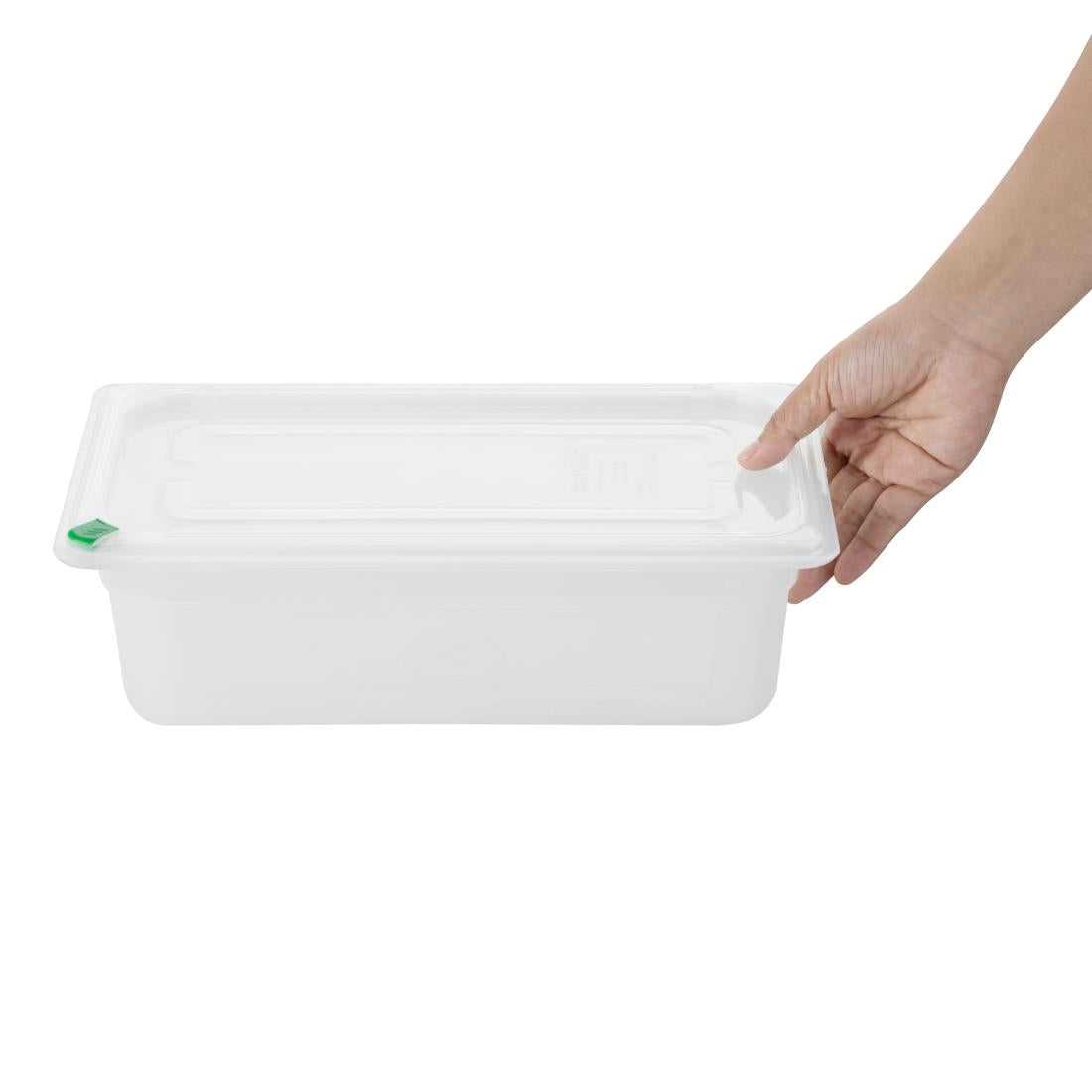 Bacs PP Hygiplas Click GN 1/3 avec couvercles et 7 clips de couleur 100mm 3,6L (lot de 4) — FZ092