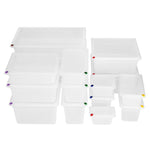 Bacs PP Hygiplas Click GN 1/3 avec couvercles et 7 clips de couleur 150mm 5,3L (lot de 4) — FZ093