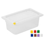 Bacs PP Hygiplas Click GN 1/4 avec couvercles et 7 clips de couleur 100mm 2,5L (lot de 4) — FZ095