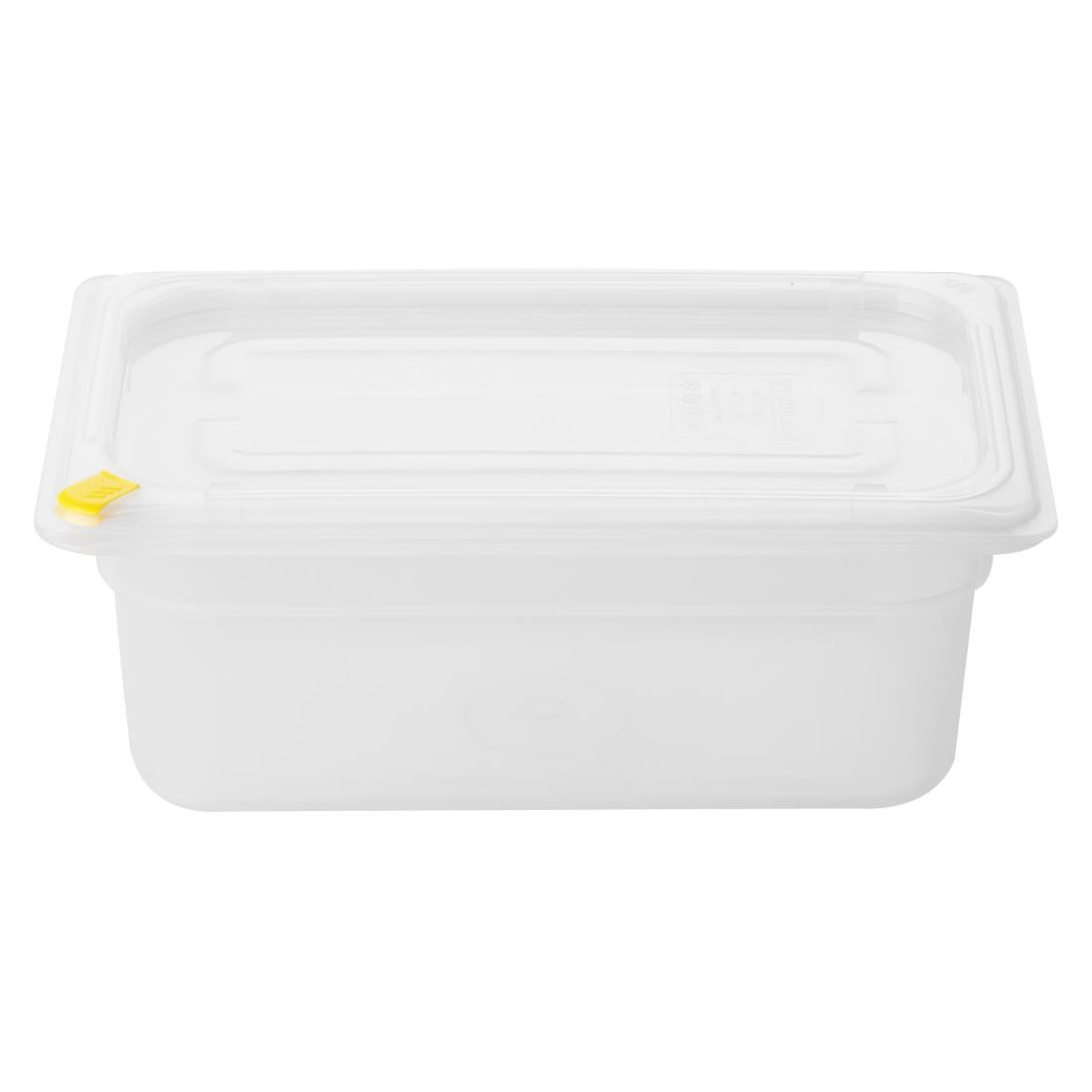Bacs PP Hygiplas Click GN 1/4 avec couvercles et 7 clips de couleur 100mm 2,5L (lot de 4) — FZ095