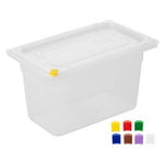 Bacs PP Hygiplas Click GN 1/4 avec couvercles et 7 clips de couleur 150mm 3,7L (lot de 4) — FZ096
