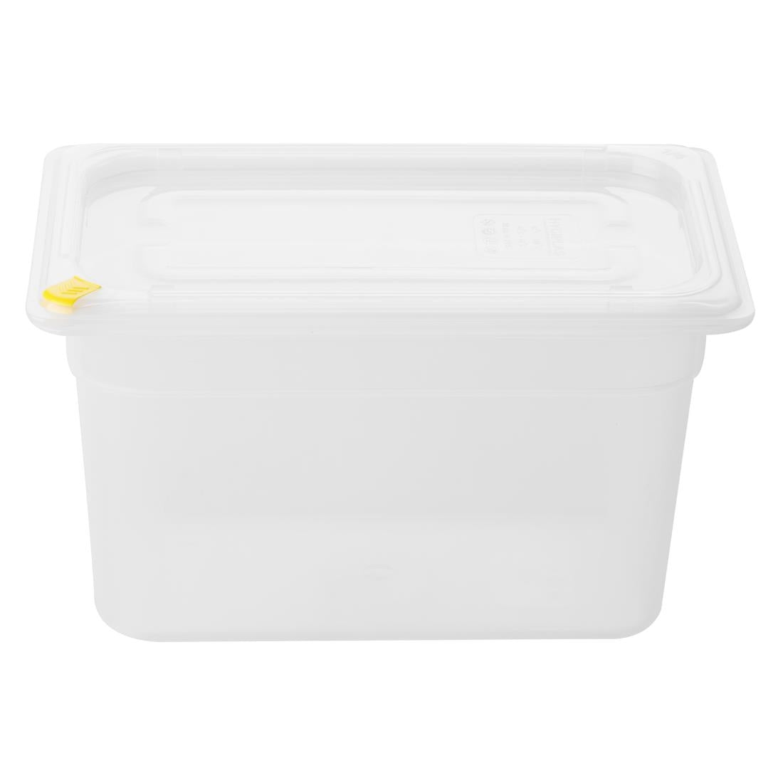 Bacs PP Hygiplas Click GN 1/4 avec couvercles et 7 clips de couleur 150mm 3,7L (lot de 4) — FZ096