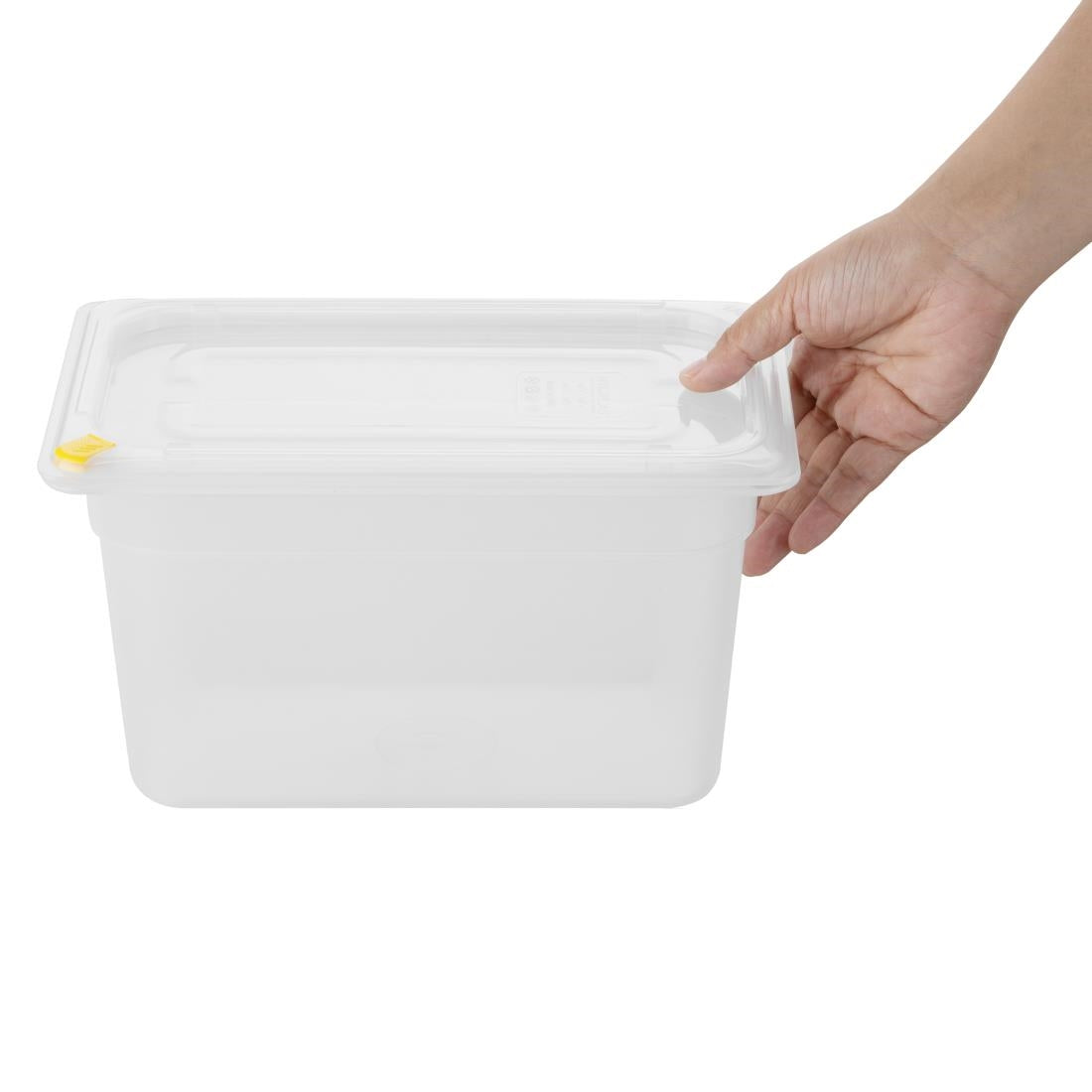 Bacs PP Hygiplas Click GN 1/4 avec couvercles et 7 clips de couleur 150mm 3,7L (lot de 4) — FZ096