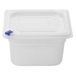 Bacs PP Hygiplas Click GN 1/6 avec couvercles et 7 clips de couleur 100mm 1,5L (lot de 4) — FZ097