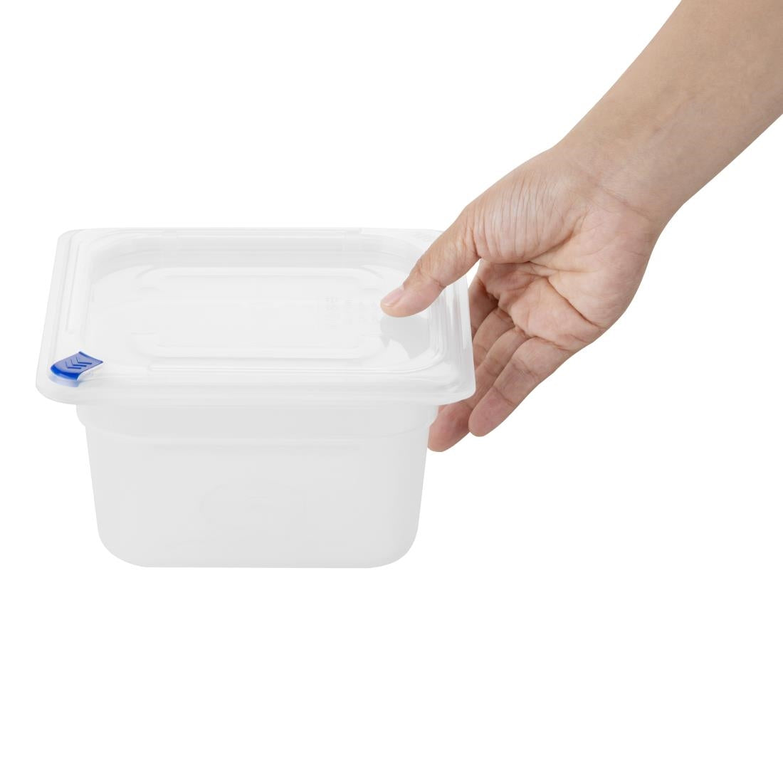 Bacs PP Hygiplas Click GN 1/6 avec couvercles et 7 clips de couleur 100mm 1,5L (lot de 4) — FZ097