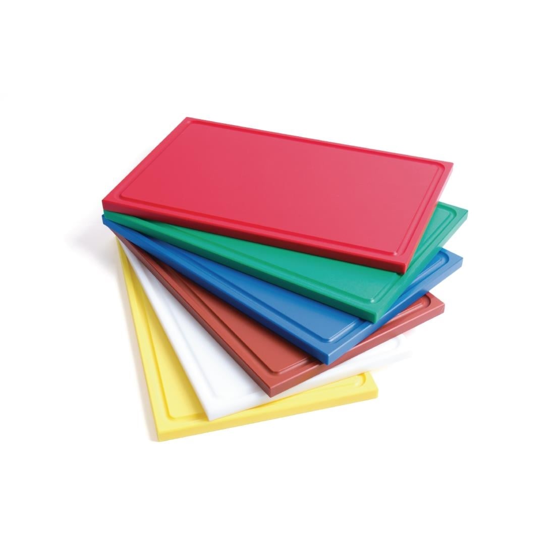 Planche à découper avec rigole GN1/1 en polyéthylène haute densité Gastro M bleue — GN336