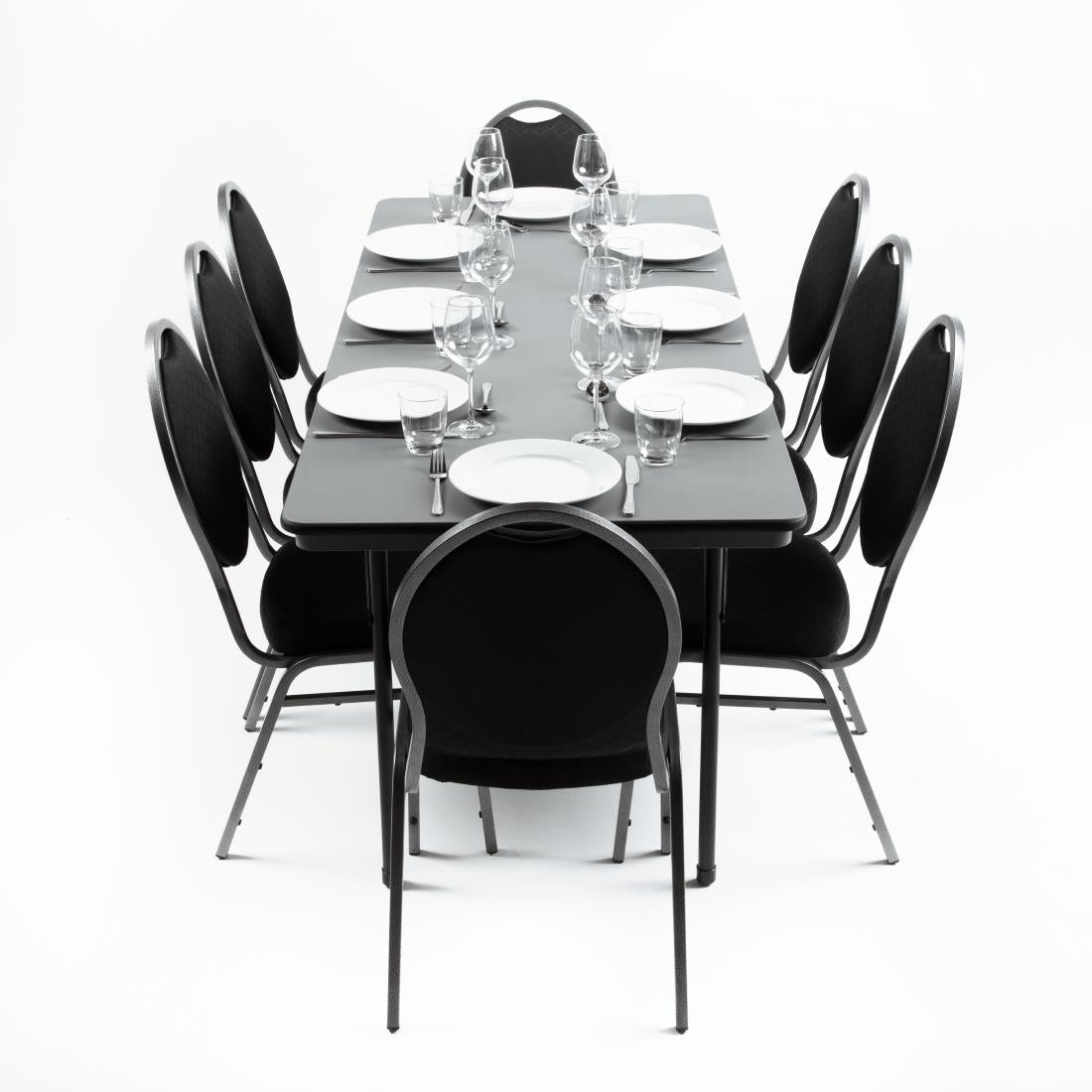 Table rectangulaire pliante grise en ABS Bolero 1830mm — GC596