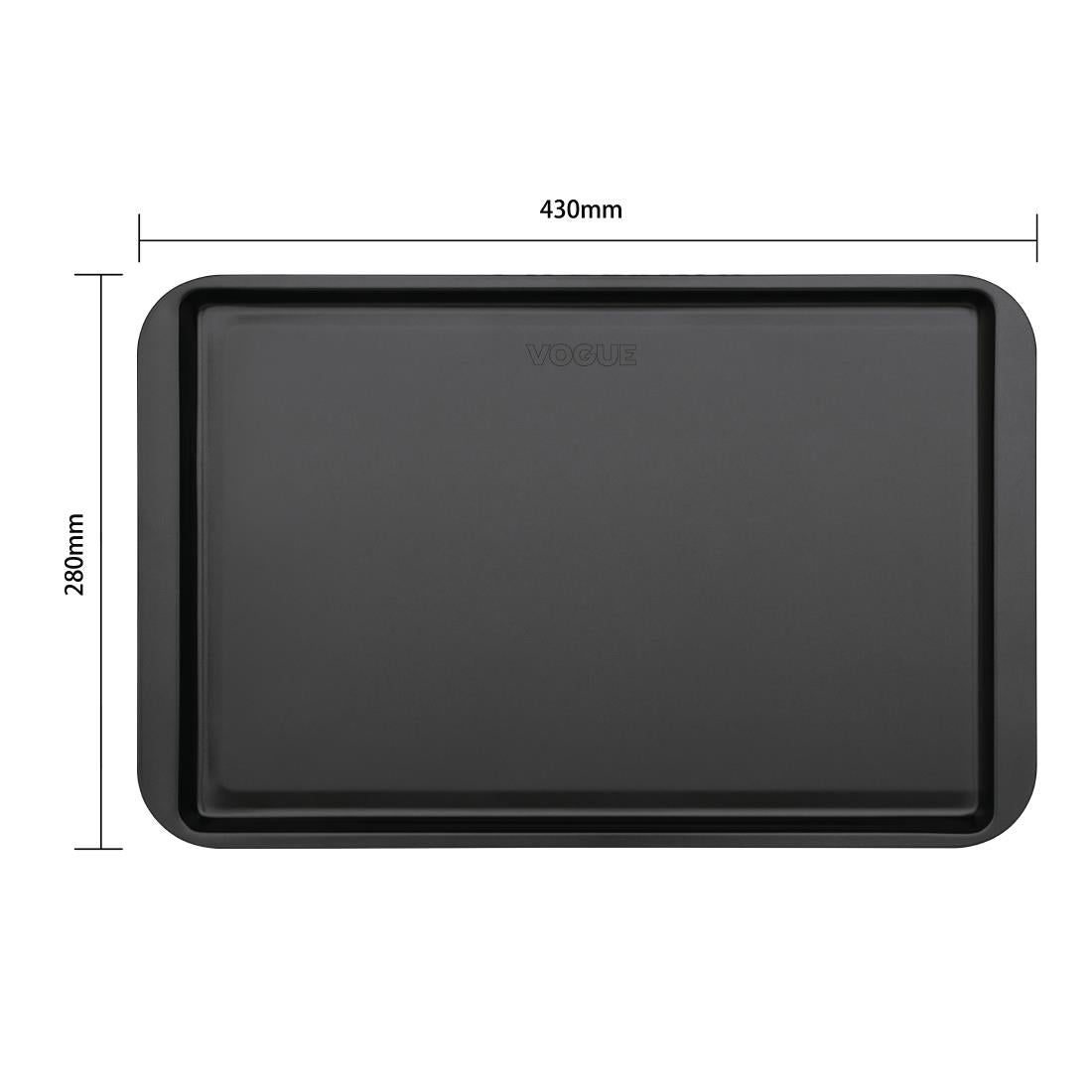 Plaque à pâtisserie antiadhésive en acier carbone Vogue 390 x 261mm — GD015