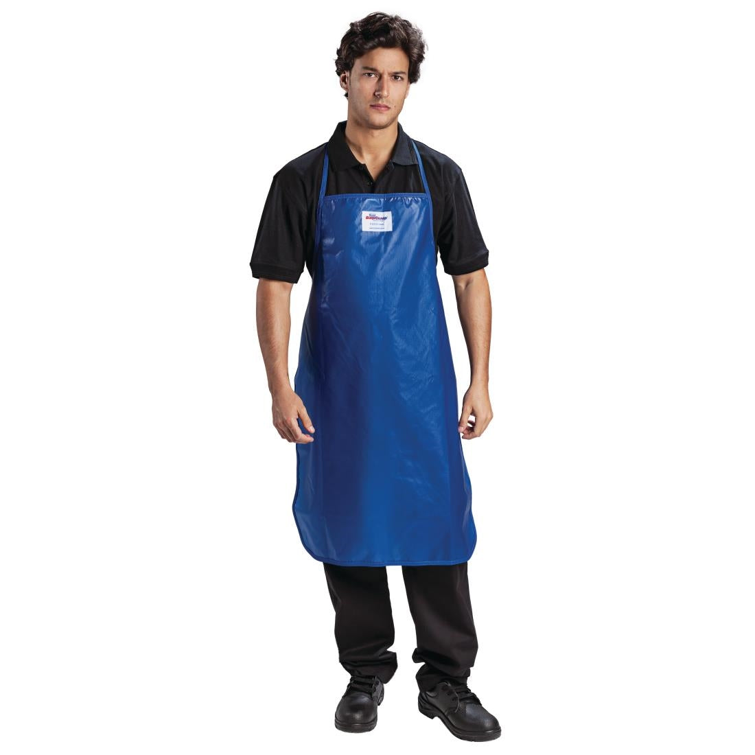 Tablier bavette en nylon Burnguard QuicKlean bleu — GD331