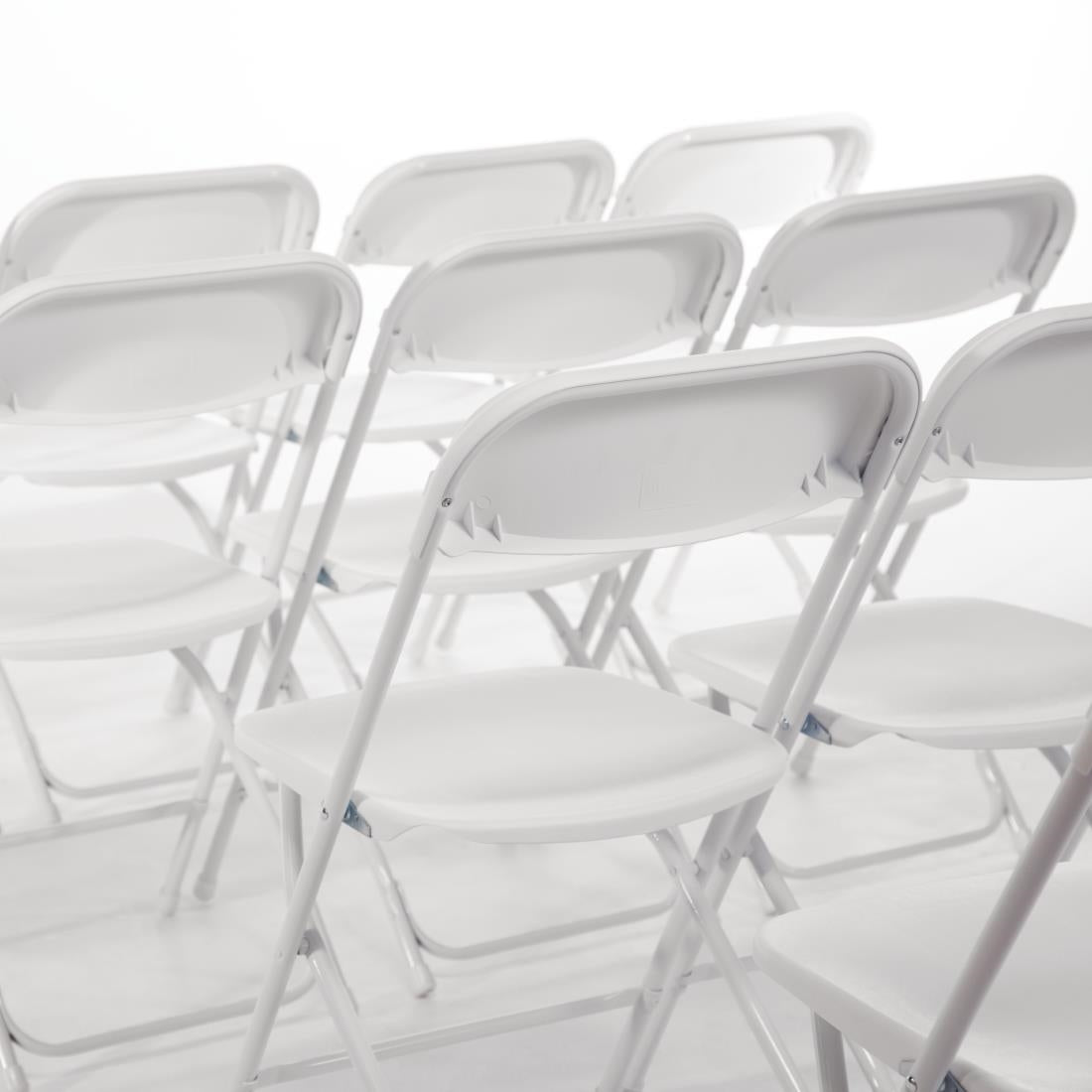Chaises pliantes Bolero blanches (lot de 10) — GD387