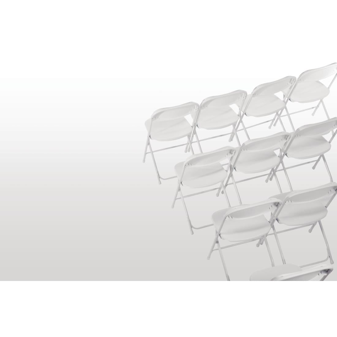 Chaises pliantes Bolero blanches (lot de 10) — GD387