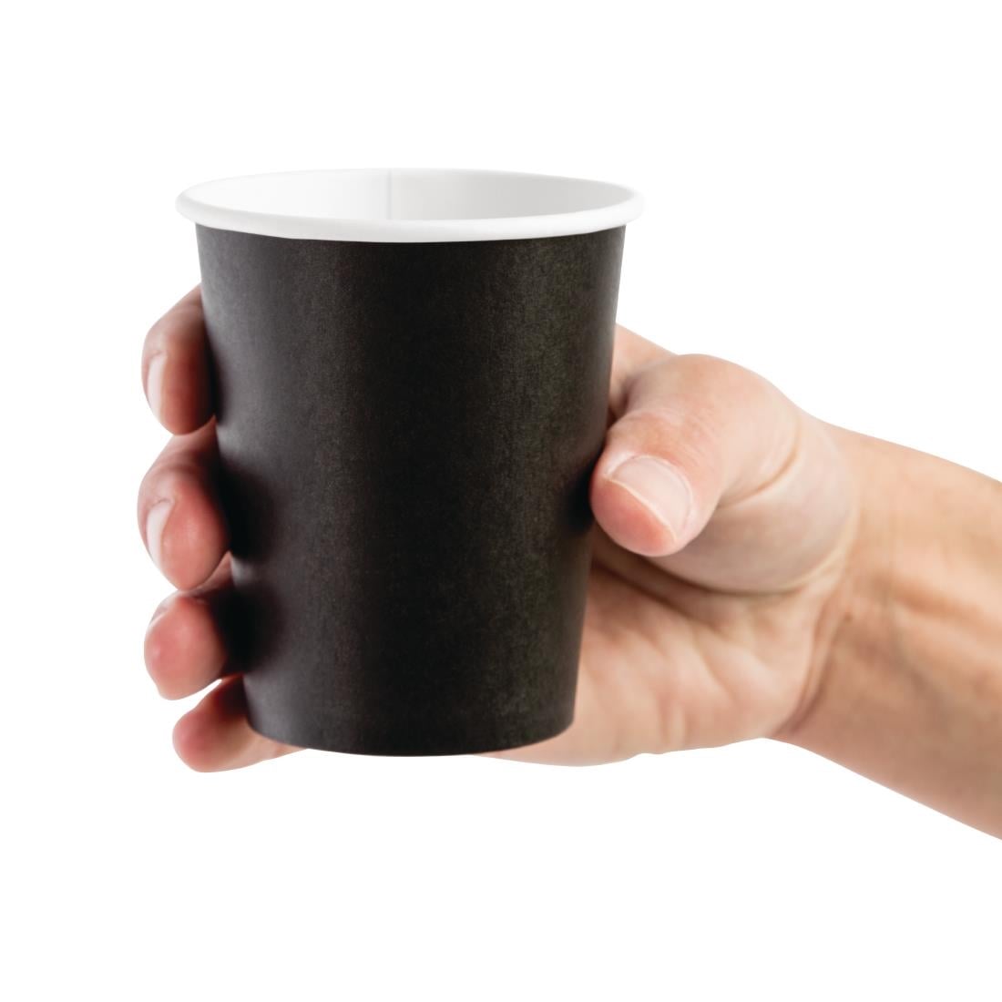 Gobelets boissons chaudes paroi simple Fiesta Recyclable noirs 230ml (lot de 50) — GF041