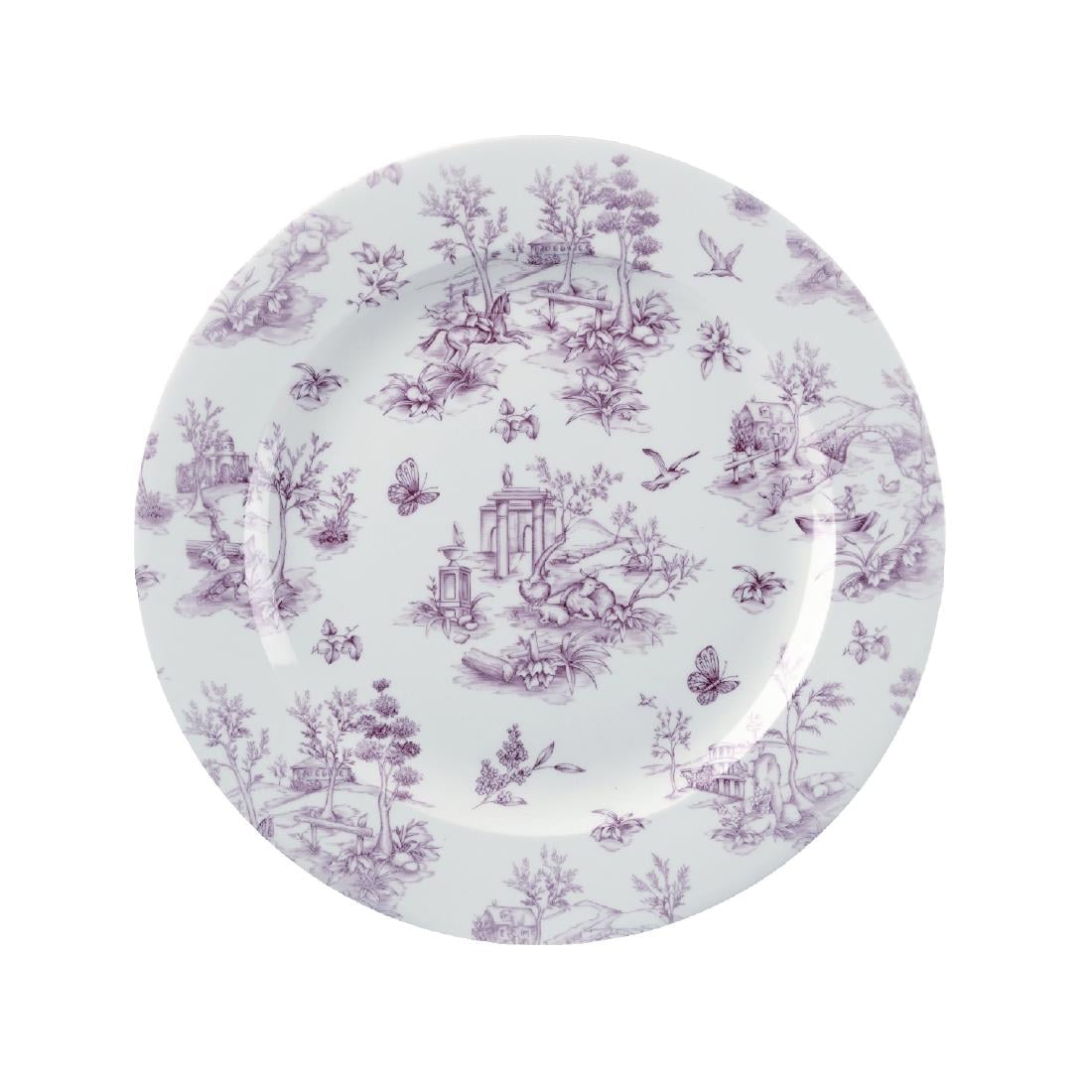 Assiettes plates Churchill Toile Cranberry 305mm (Lot de 6) — GF308