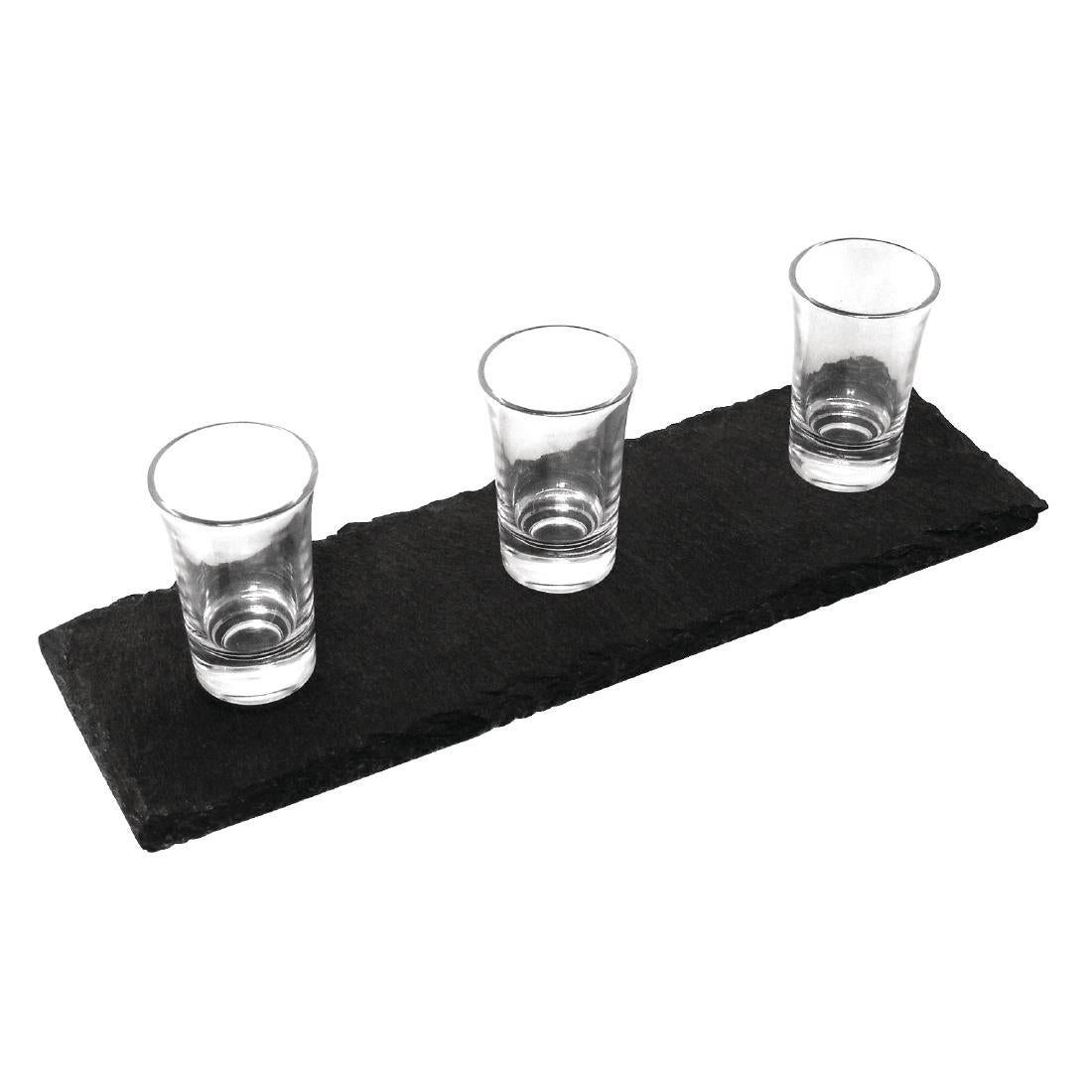Plateau de présentation en ardoise naturelle Olympia 300x100mm (lot de 4) — CK408