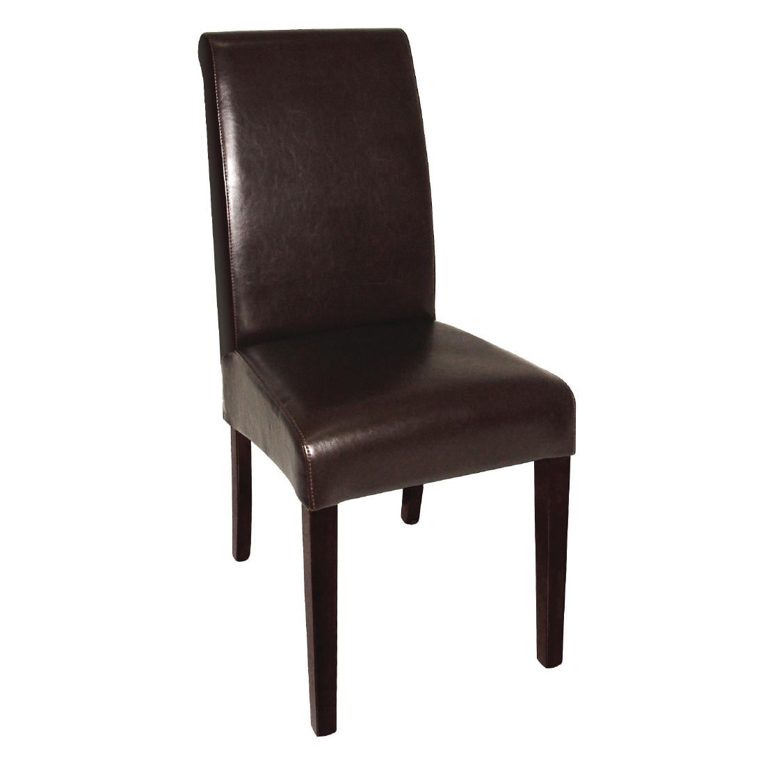 Chaises en simili cuir à dossier incurvé Bolero noires (lot de 2) — GF956