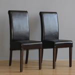 Chaises en simili cuir à dossier incurvé Bolero noires (lot de 2) — GF956