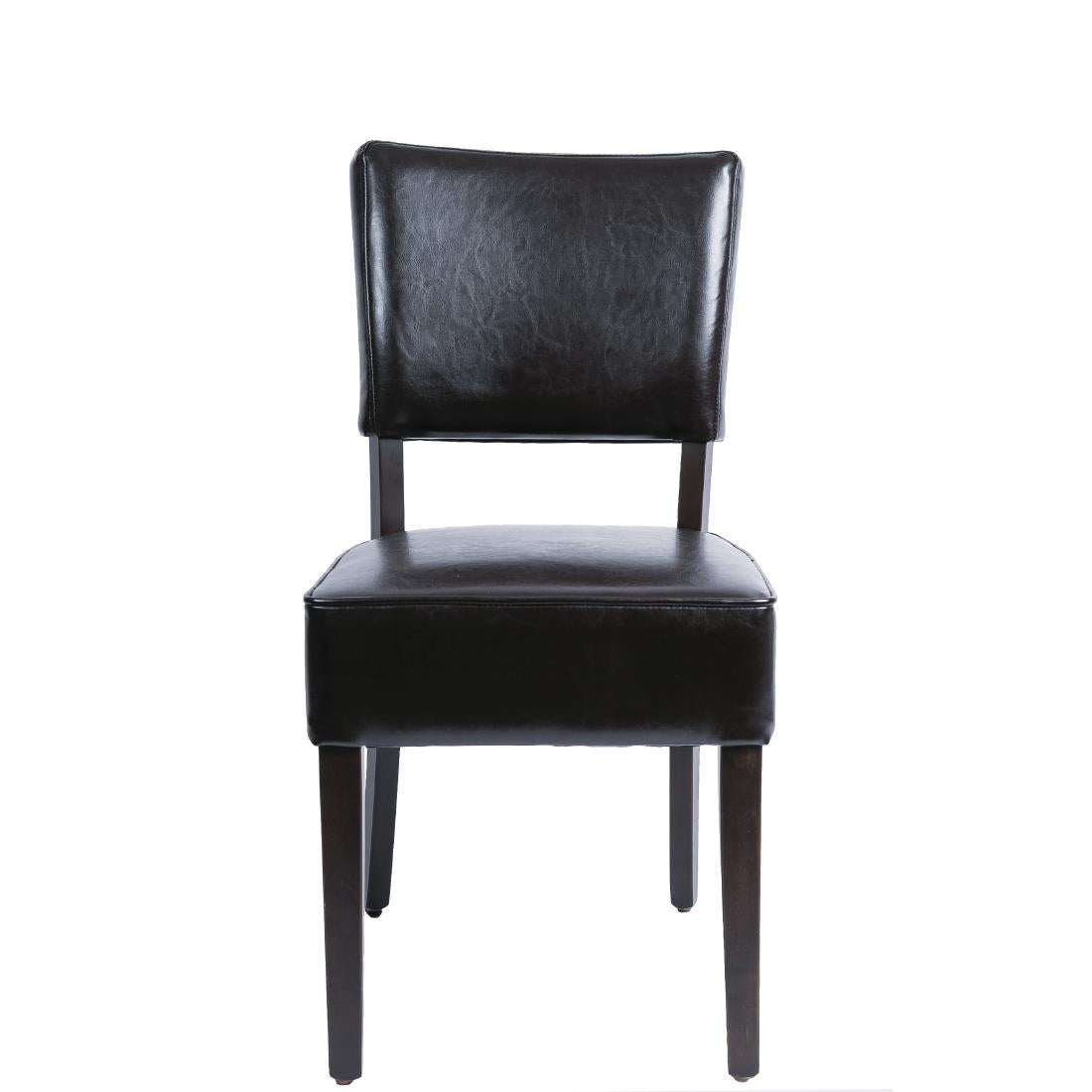 Chaises confortables en simili cuir Bolero marron foncé (lot de 2) — GF957