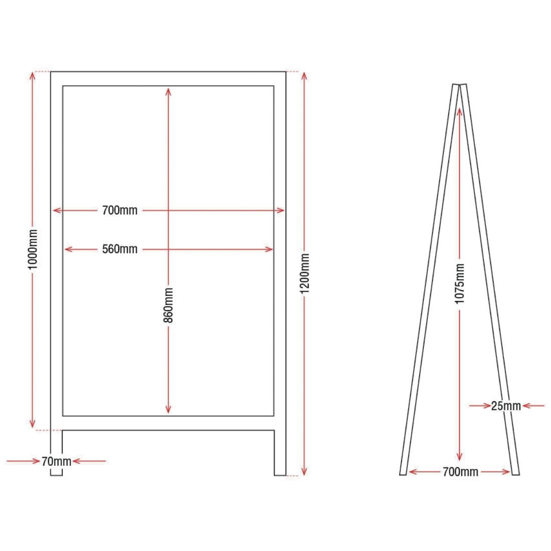 Panneau de trottoir Olympia cadre en bois 1200 x 700mm — GG109