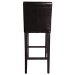 Tabouret de bar haut avec dossier en simili cuir Bolero marron foncé — GG652