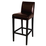 Tabouret de bar haut avec dossier en simili cuir Bolero marron foncé — GG652