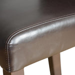 Tabouret de bar haut avec dossier en simili cuir Bolero marron foncé — GG652
