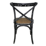 Chaises en bois patiné avec dossier croisé Bolero noires (lot de 2) — GG654