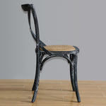 Chaises en bois patiné avec dossier croisé Bolero noires (lot de 2) — GG654